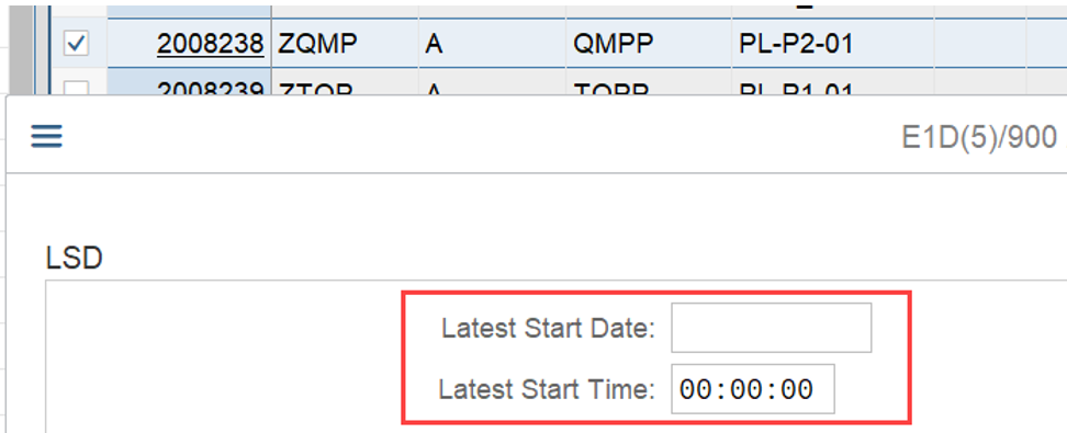 SAP EWM Latest Start Date LSD_40